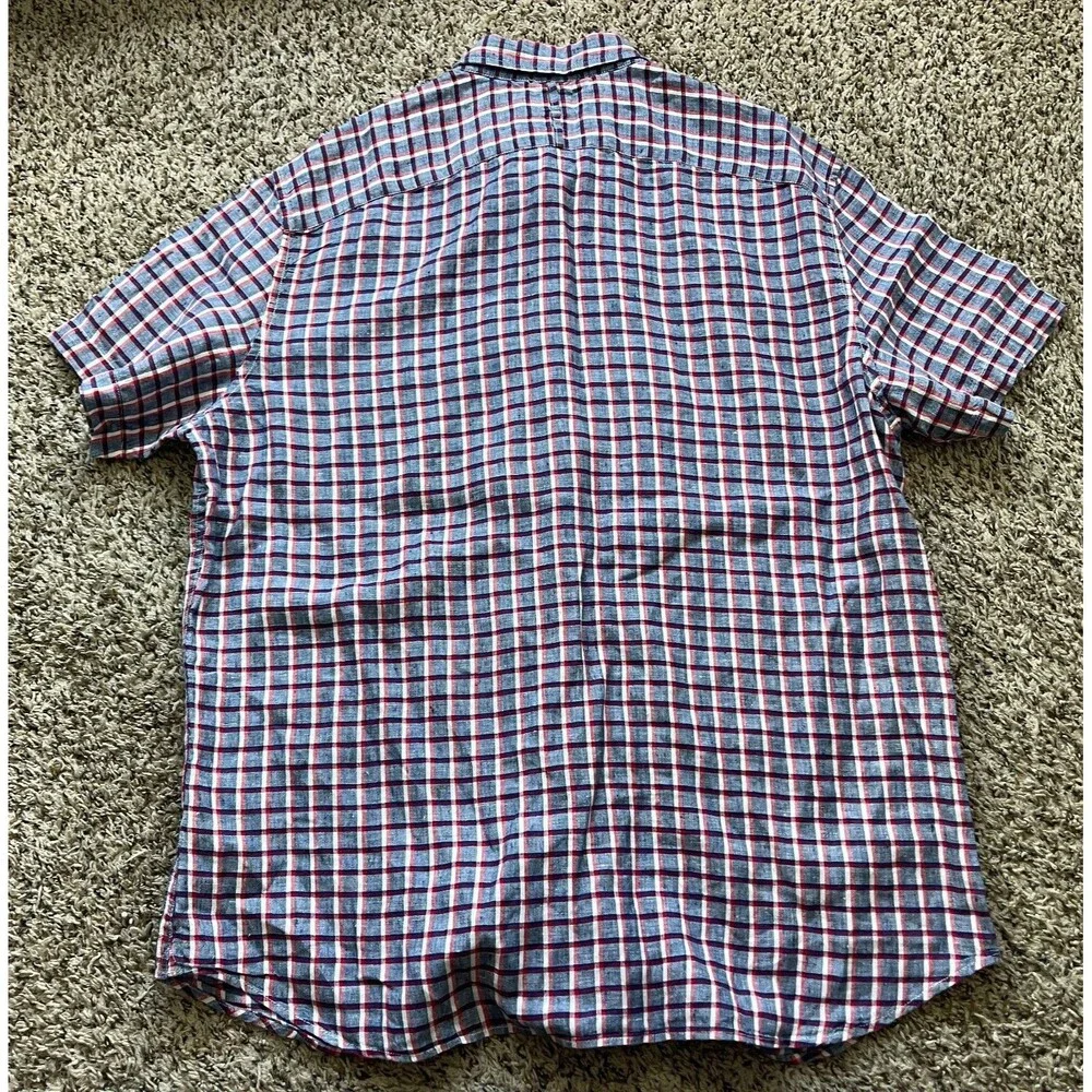 Banana Republic Shirt Mens XL 100% Linen Button Down Short Sleeve Camden Fit